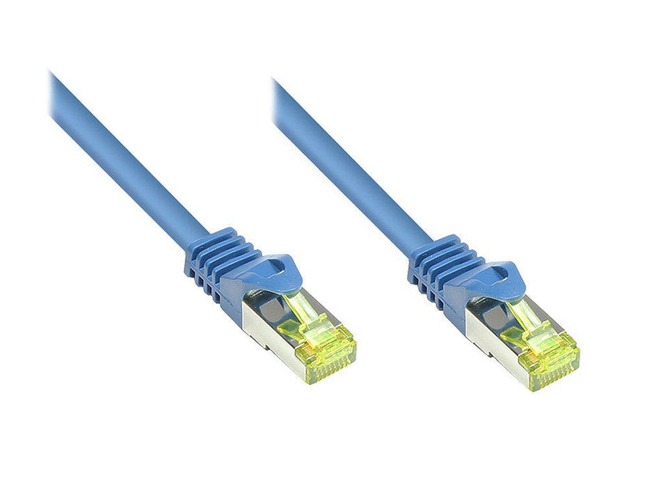Goodconnections Rj45 Cable De Red Mit Cat. 7 Rohcable Und Rastnasenschutz (), S Ftp, Pimf, Halogenfrei, 500mhz, Ofc, Blau, 3m,