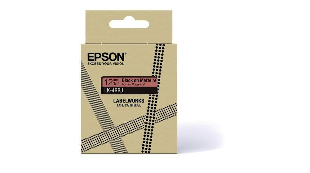 Epson Labelworks Lk-4rbj - Negro A Mattrot - Rollo (1,2 Cm X 8 M)