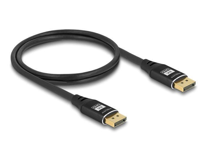 Delock 80620 Cable Displayport 8k 60 Hz 1 M Negro Metal