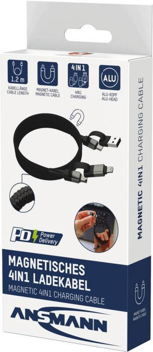 EAN 4013674213627 - Ansmann 1700-0188 cable USB 1,2 m USB A/USB C USB C/Lightning Negro, Plata imagen 2