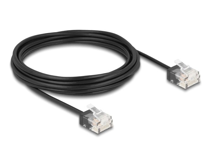Delock Rj45 Cable De Red Cat.6 Utp Ultra Slim 5 M Negro Con Kurzen Machon