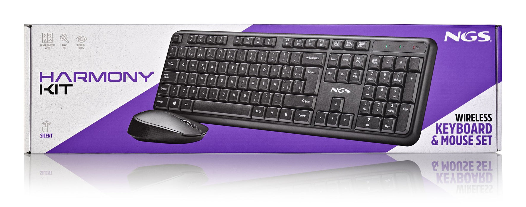 EAN 8435430627688 - NGS HARMONY KIT (QUERTY, IT) teclado Ratón incluido Universal RF inalámbrico QWERTY Italiano Negro imagen 6