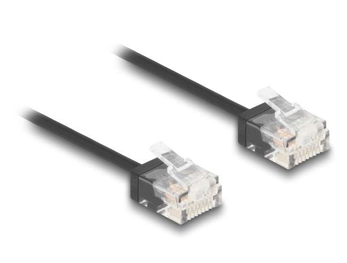 Delock Rj45 Cable De Red Cat.6 Utp Ultra Slim 0,5 M Negro Con Kurzen Machon