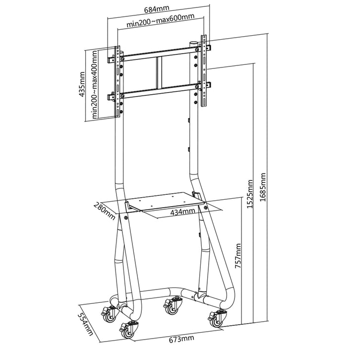 Carro De Tv Inline, Para Led-Tv De 37"-80" (94-203 Cm), Máx. 80kg