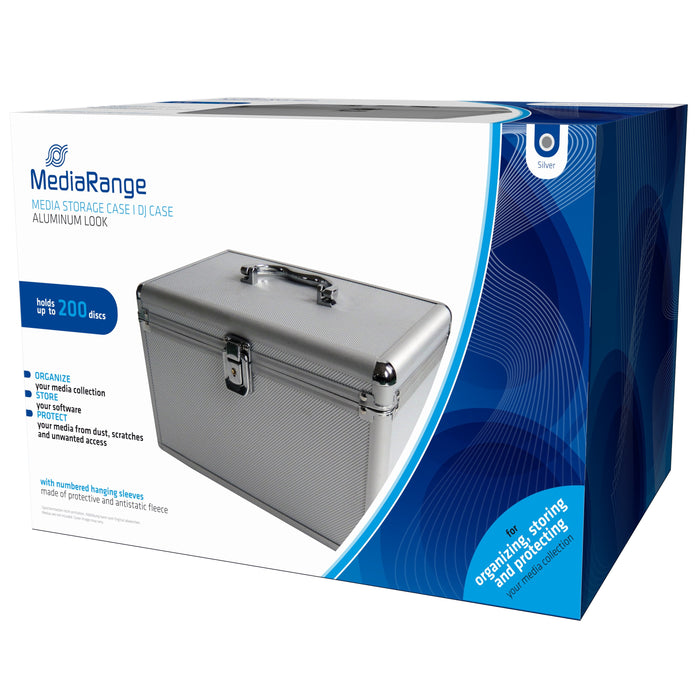 Mediarange Box75 Funda Para Discos Ópticos Maleta Rígida 200 Discos Plata