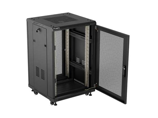 Lanberg Rack Cabinet 19 " Free Standing 18u 600x600 Flat Pack With Mesh Door Black