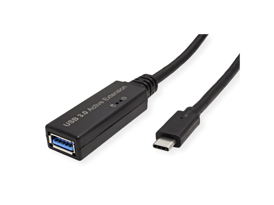 Roline Usb 3.2 Gen 1 Aktives Repeater Cable, Typ A - C, Schwarz, 5 M