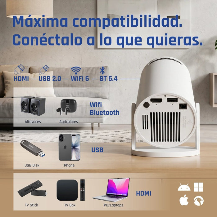 EAN 2521052419063 - iggual IGG318973+IGG318126 videoproyector 120 lúmenes ANSI 720p (1280x720) Blanco imagen 10