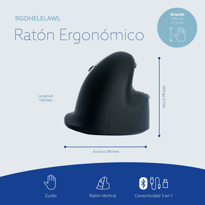 EAN 8719274491330 - R-Go Tools RGOHELELAWL ratón Izquierda Óptico 2400 DPI imagen 11