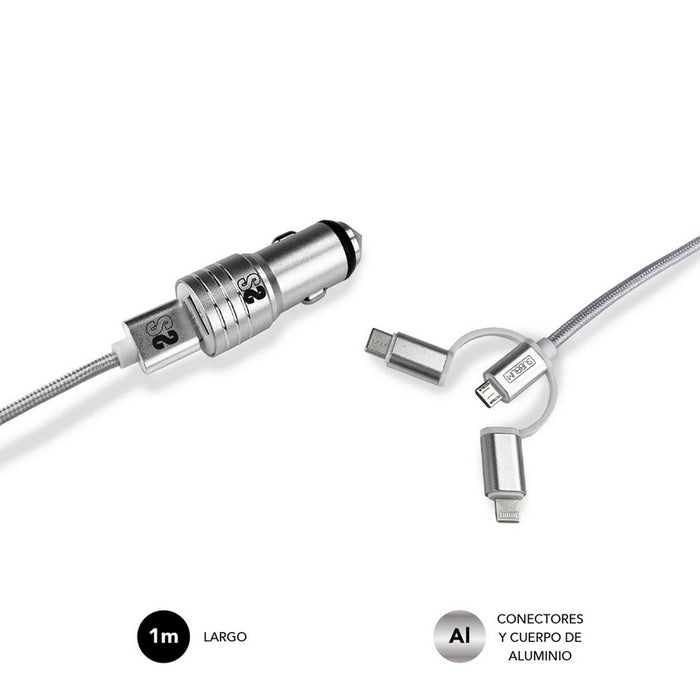 EAN 8436586740757 - SUBBLIM SUB-CHG-4CC001 cargador de dispositivo móvil Universal Plata Encendedor de cigarrillos Carga rápi imagen 10