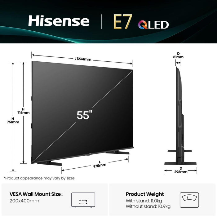 EAN 6942351418711 - Hisense 55E77Q 139,7 cm (55") 4K Ultra HD Smart TV Wifi Negro imagen 2