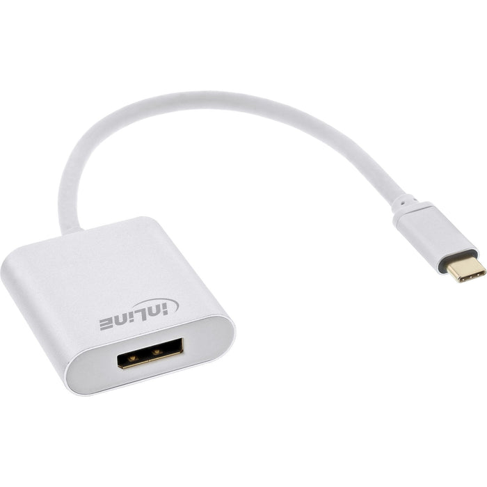 Adaptador Usb Inline, Usb Tipo C Macho A Displayport Hembra (Modo Alternativo Dp), 4k2k, Plata, 0,2 M