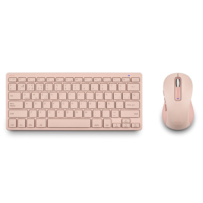 Teclado Y Ratón Inalámbricos Ngs Fantasy Kit Rosa Frances