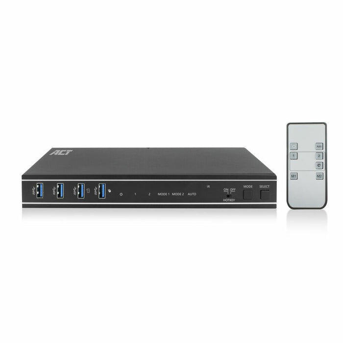 4k@60hz  2x Salidas Hdmi  4x Entradas Hdmi  2x Usb-B Hacia Pc  4x Usb-A  Salida De Audio De 3,5 Mm  Rs-232  Ir  Conexión De Alimentación Con Bloqueo Seguroconmutador Kvm Hdmi De 2 Puertos 4k@60hz: Permite Controlar Dos Ordenadores Con Confi