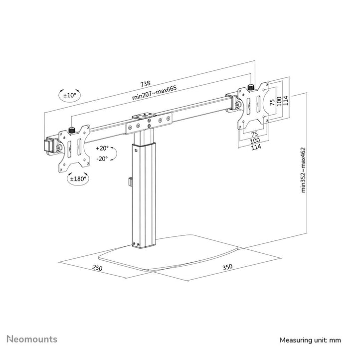EAN 8717371446741 - Neomounts FPMA-D865DBLACK soporte para monitor 68,6 cm (27") Escritorio Negro imagen 15
