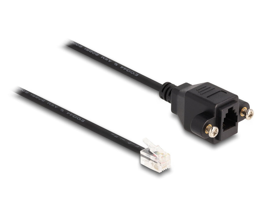 Delock Cable Rj10 Stecker Zu Rj10 Buchse Zum Einbau 30 Cm Schwarz