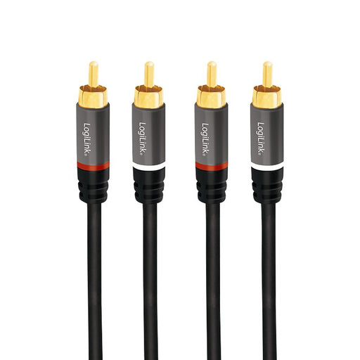 EAN 4052792052435 - LogiLink CA1206 cable de audio 3 m 2 x RCA Negro imagen 2