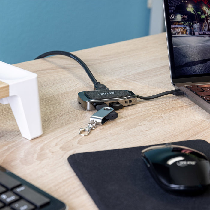 Inline Usb3.2 Gen 2 Type-C Multi Hub (2xusb-A 10gb/S + 1xhdmi 4k@60hz + 1xusb-C 10gb/S Y Pd 100w)