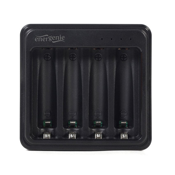 Energenie Cargador De Batería Usb Para Baterías Aa / Aaa, Negro