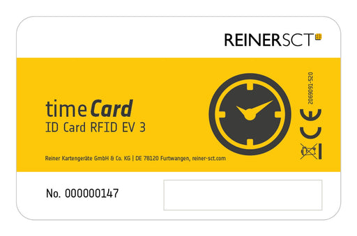 EAN 4011170085113 - Reiner SCT timeCard Premium card MIFARE DESFire EV3 etiqueta RFID Negro, Blanco, Amarillo 50 pieza(s) imagen 1