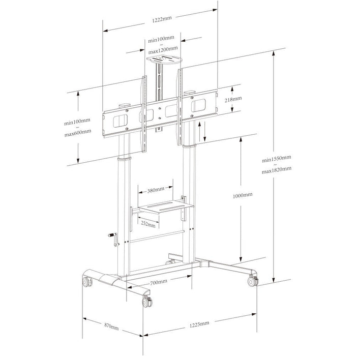 EAN 8059018364491 - Techly ICA-TR230 mueble y soporte para dispositivo multimedia Negro Panel plano Carro multimedia imagen 2