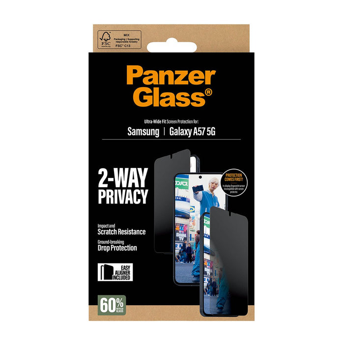 EAN 5715685034008 - PanzerGlass ® 2-Way Privacy Screen Protector Samsung Galaxy A57 5G | Ultra-Wide Fit w. EasyAligner Protec imagen 3