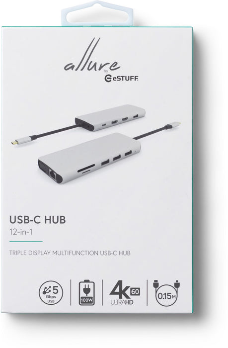 EAN 5704174098577 - eSTUFF ES623009 hub de interfaz USB 3.2 Gen 1 (3.1 Gen 1) Type-C 5000 Mbit/s Gris imagen 4