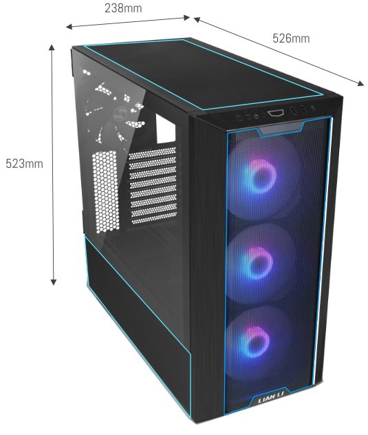 EAN 4718466011794 - Lian Li Lancool III Midi Tower Negro, Transparente imagen 6