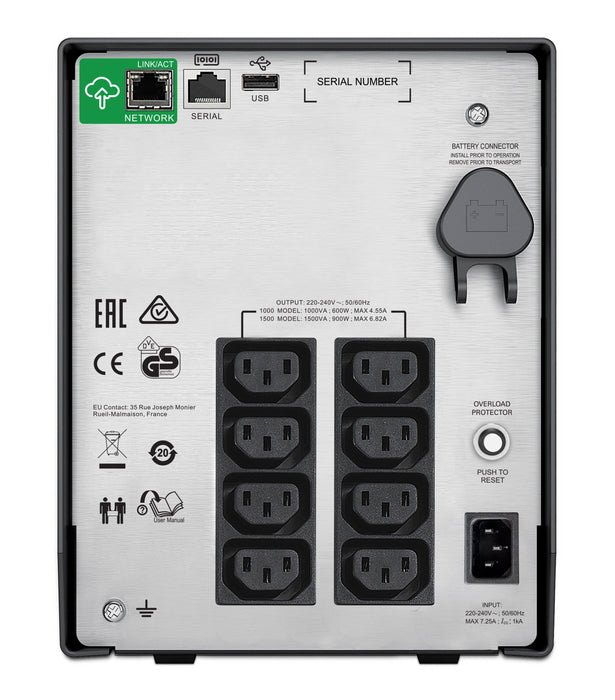 EAN 0731304332961 - APC SMC1500IC sistema de alimentación ininterrumpida (UPS) Línea interactiva 1,5 kVA 900 W 8 salidas AC imagen 2