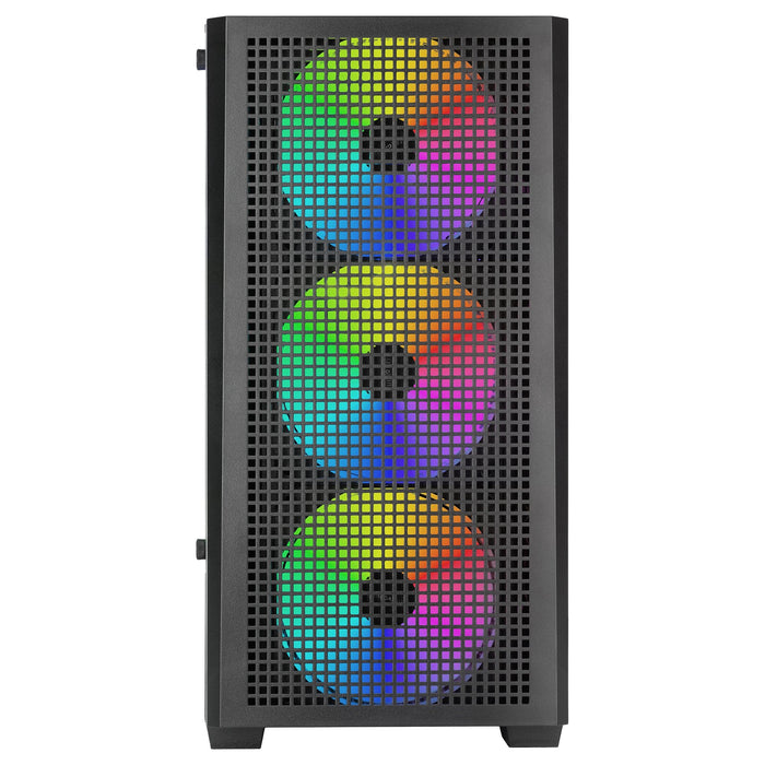 Caja Pc  Microatx Mars Gaming Mc-Vector Gpu Max 282mm Cristal Templado Mesh Argb Usb-C Negra
