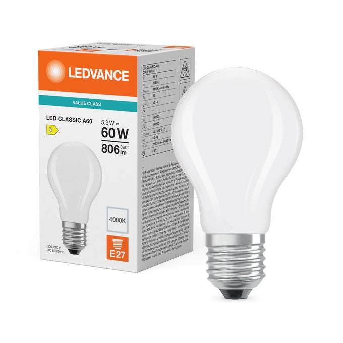 Osram Led Classic A 60 Filament P 5.9w 840 Frosted E27 Led-Lampen, Klassische Kolb