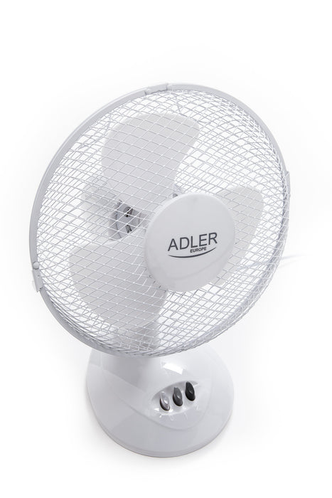 Adler Ad 7302 Desk Fan, Diameter 23cm, 2 Speed Settings, Up-Down Adjustment, Stable Base, Power 35w