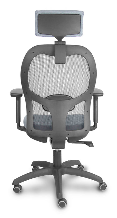 Piqueras Y Crespo Silla Jorquera Traslack Malla Negra Asiento Bali Gris Brazos 3d Cabecero Regulable