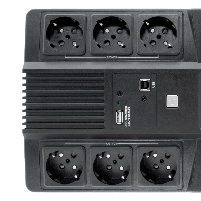 EAN 8437012429215 - CoolBox Scudo 3 LCD 800VA sistema de alimentación ininterrumpida (UPS) Línea interactiva 0,8 kVA 6 salida imagen 5