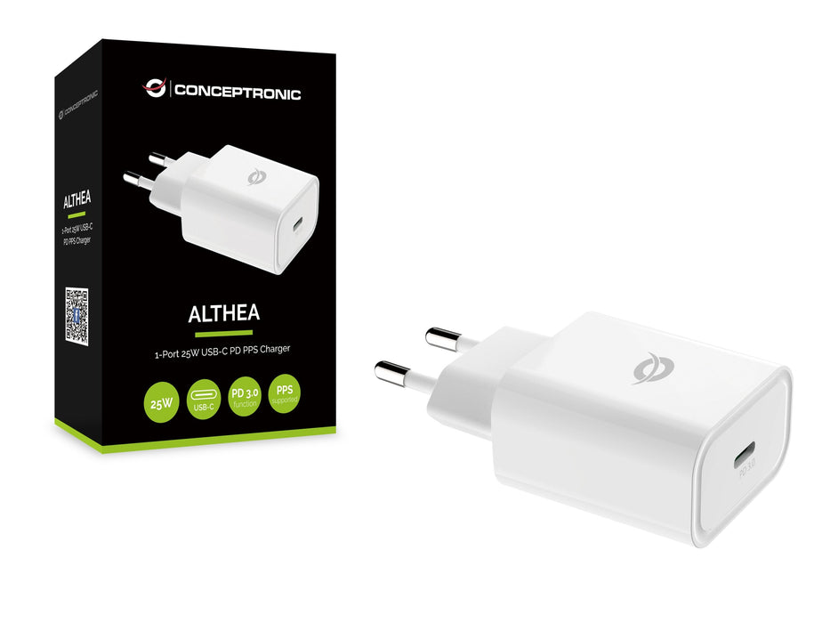 Cargador De Pared Quick Charge   Pd  1puerto Usb-C Conceptronic Althea 25w