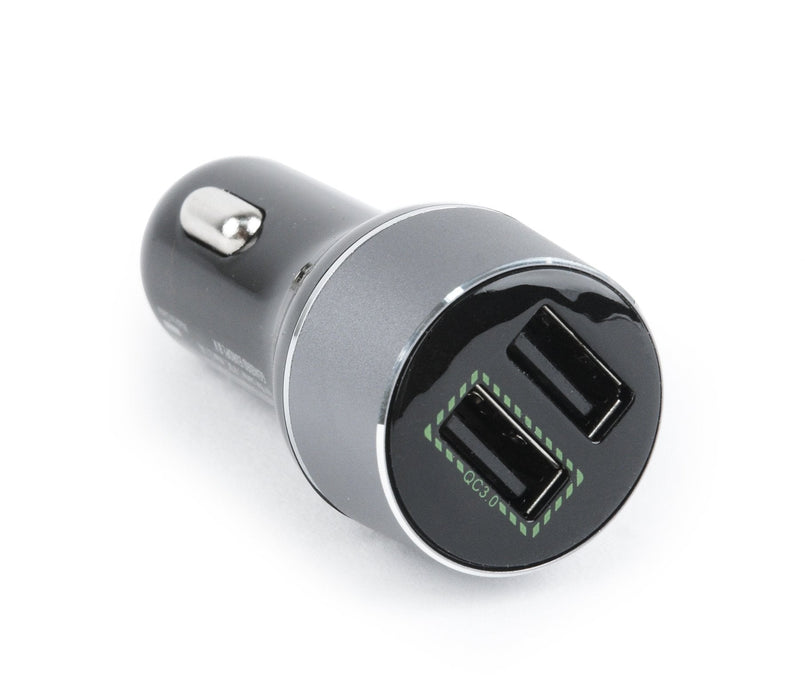 Cargador Coche Gembird 2 Usb 2.1a Qc3.0 Negro