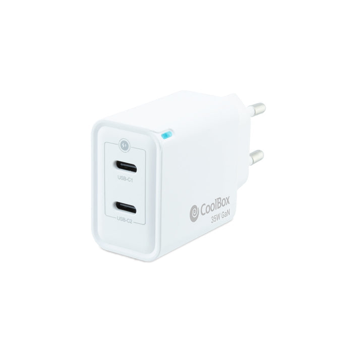 EAN 8437012429956 - CoolBox COO-CUP-35CC cargador de dispositivo móvil Universal Blanco Corriente alterna Interior imagen 1