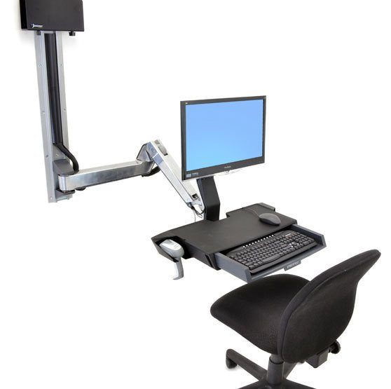 Ergotron Styleview Sit-Stand Combo Ablageflaechen-System Wandmontage Lcd Bis 61cm 24zoll 14,5kg.Mit Cpu Halter Klein