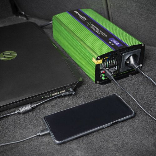 EAN 5901878519401 - Qoltec Monolith adaptador e inversor de corriente Auto 600 W Verde imagen 3