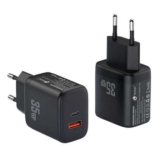 EAN 8436588882561 - Leotec LECSPH35W2K cargador de dispositivo móvil Universal Negro Corriente alterna Carga rápida Interior imagen 2