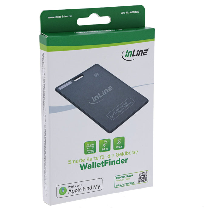 Inline® Wallet Finder, Smart Card For The Wallet, Qi Charging, 100mah, Ipx5
