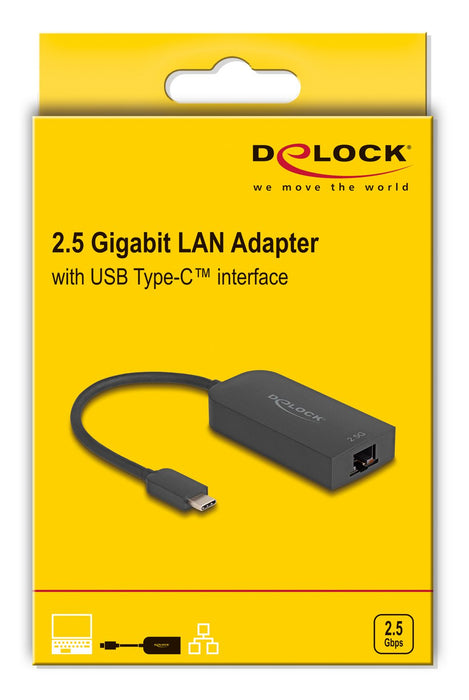 Delock Usb Type-C Netzwerk Adapter 2,5 Gigabit Lan 1 X Rj45 Asix