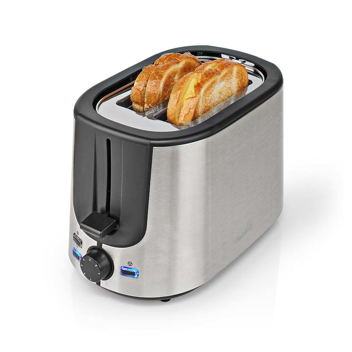 EAN 5412810336272 - Nedis KABT300EAL tostadora 7 2 rebanada(s) 1000 W Aluminio, Negro imagen 13