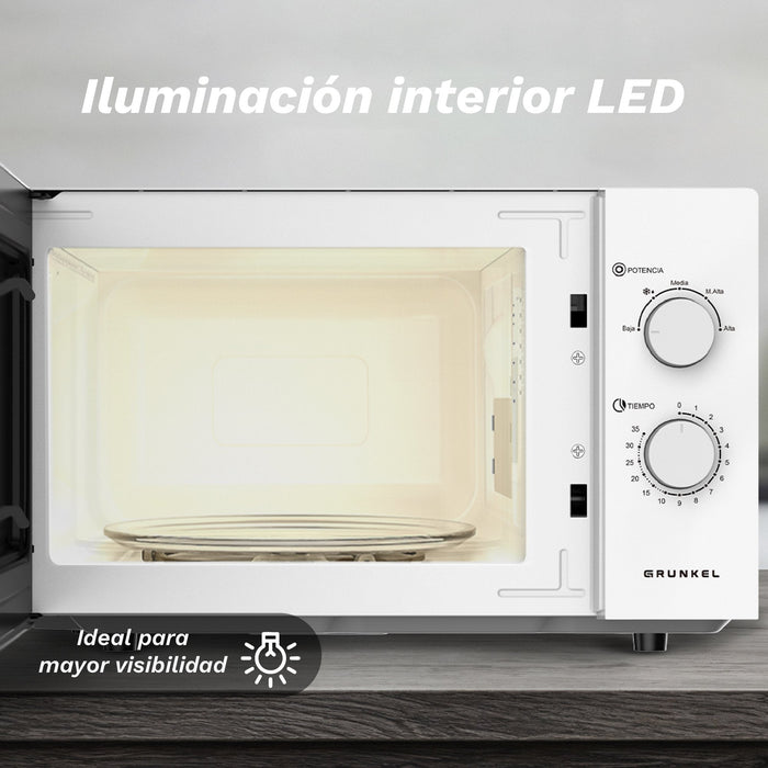 Microondas Grunkel Mw-25easy 850w Capacidad 25l Blanco