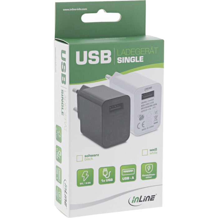 Cargador Usb Inline Simple, 100-240 V A 5 V/2,5 A, Blanco
