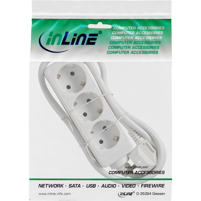 Inline Regleta 3 Tomas 3x Tipo F Con Seguridad Para Niños Blanco 5m