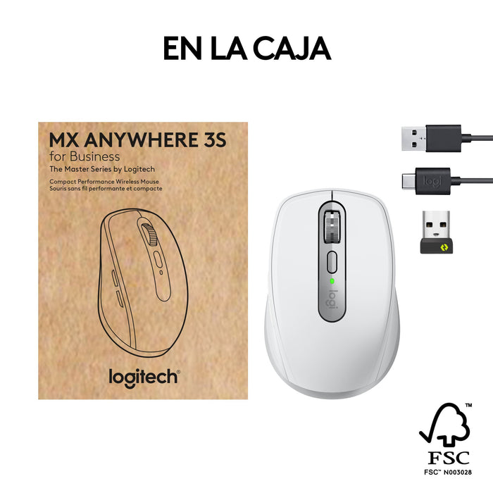 EAN 5099206112506 - Logitech MX Anywhere 3S for Business ratón Oficina mano derecha RF Wireless + Bluetooth Laser imagen 16