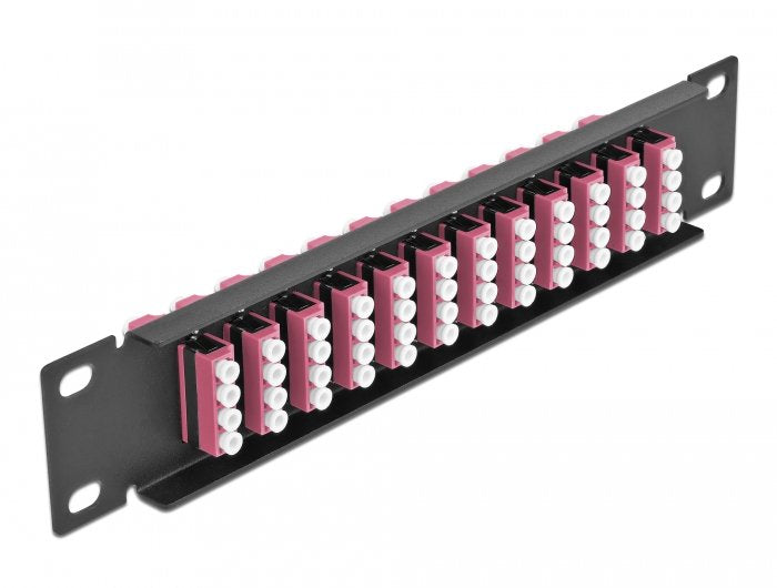 Delock 10" Patch Panel Fo 12 Puertos Lc Quad Violeta 1 U Negro