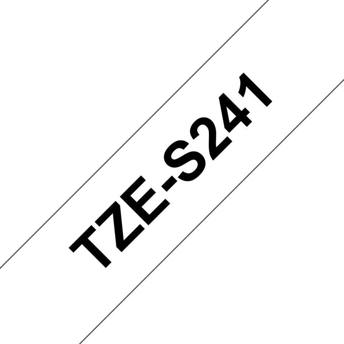 Cinta Brother Laminada Tze-S241blanca Negra 18mm 8m