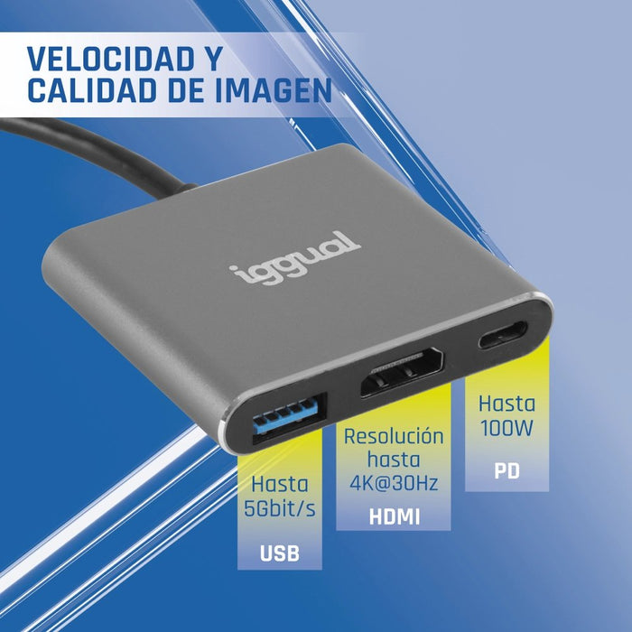 EAN 8435364318461 - iggual IGG318461 base para portátil y replicador de puertos USB 3.2 Gen 1 (3.1 Gen 1) Type-C Negro imagen 7